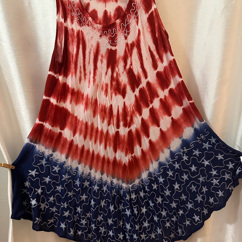 Jessica Taylor 2X Red-White & Blue Sun Dress.